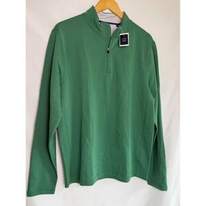 J.Crew Performance Mens Green Quarter Zip Pullover BR832 UPF 50+ Size M NEW